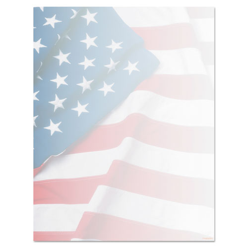 Design Paper, 24 lbs., Flag, 8 1/2 x 11, Blue/Red/White, 100/Pack, Sold as 1 Package
