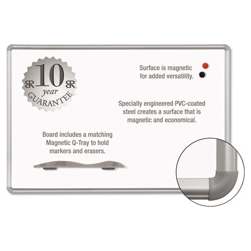Best-Rite - Magne-Rite Magnetic Dry Erase Board, 72 x 48, White, Silver Frame, Sold as 1 EA