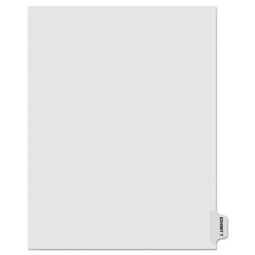 90000 Series Alpha Side Tab Legal Index Divider, Preprinted "Exhibit T", 25/Pack, Sold as 1 Package