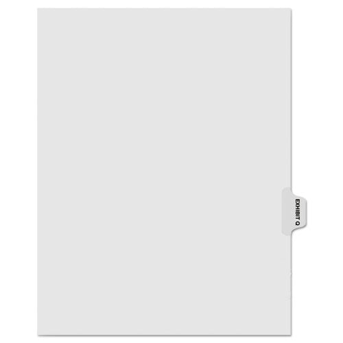 90000 Series Alpha Side Tab Legal Index Divider, Preprinted "Exhibit Q", 25/Pack, Sold as 1 Package