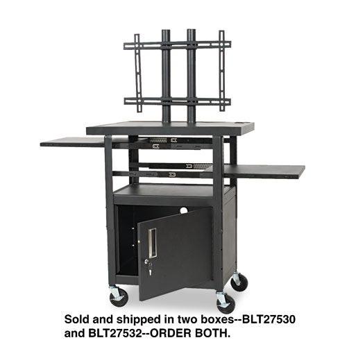 BALT - Height-Adjustable Flat Panel TV Cart, 4-Shelf, 24w x 18d x 46h, Black, Sold as 1 EA