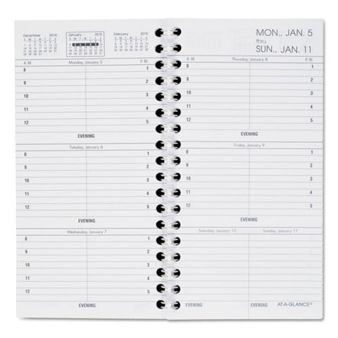 AT-A-GLANCE - Recycled Weekly Appointment Book Refill, Hourly Ruled, 3-1/4 x 6-1/4, Sold as 1 EA