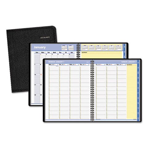 AT-A-GLANCE - QuickNotes Recycled Weekly/Monthly Appointment Book, Black, 8 1/4-inch x 10 7/8-inch, Sold as 1 EA