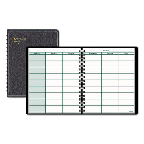 AT-A-GLANCE - Recycled Undated Teacher's Planner,Black, 8 1/4-inch x 10 7/8-inch, Sold as 1 EA