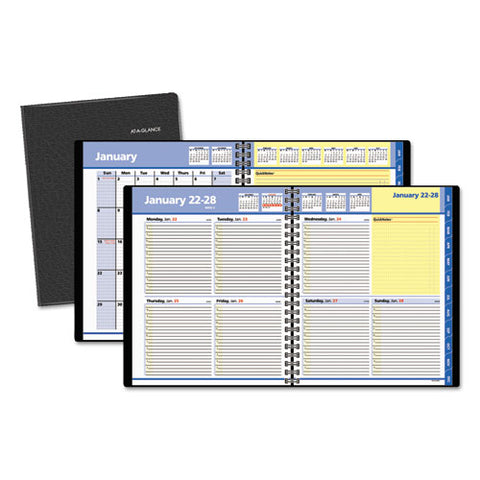 AT-A-GLANCE - QuickNotes Recycled Weekly/Monthly Appointment Book, 8 x 9-7/8, Black, Sold as 1 EA