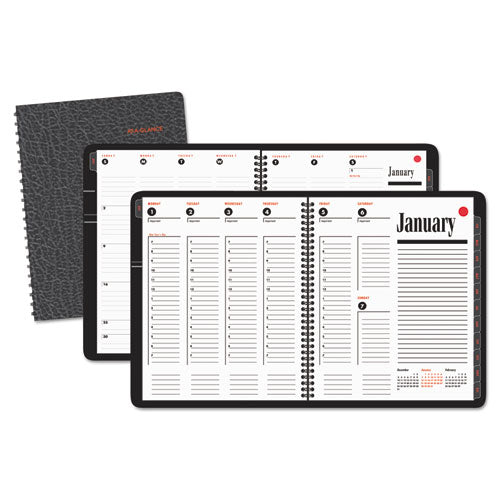 AT-A-GLANCE - Recycled 800 Range Weekly/Monthly Appointment Book, 8-1/2 x 11, Black, Sold as 1 EA