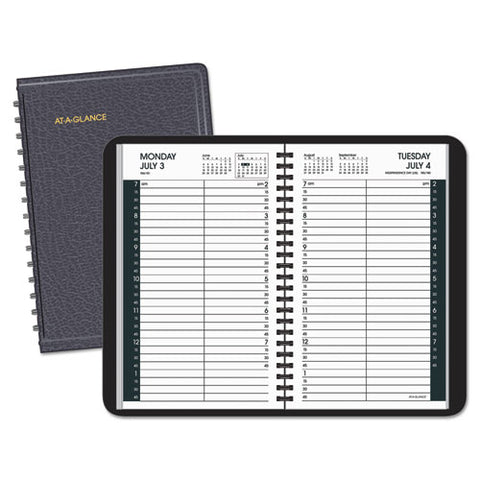 AT-A-GLANCE - Recycled Daily Appointment Book, Black, 4 7/8-inch x 8-inch, Sold as 1 EA