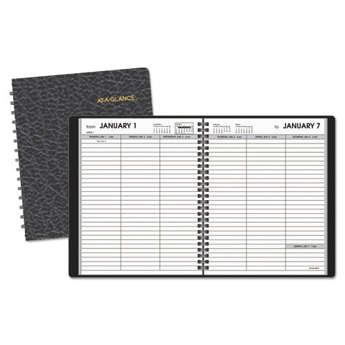 AT-A-GLANCE - Recycled Weekly Appointment Book, 6-3/4 x 8-3/4, Black, Sold as 1 EA