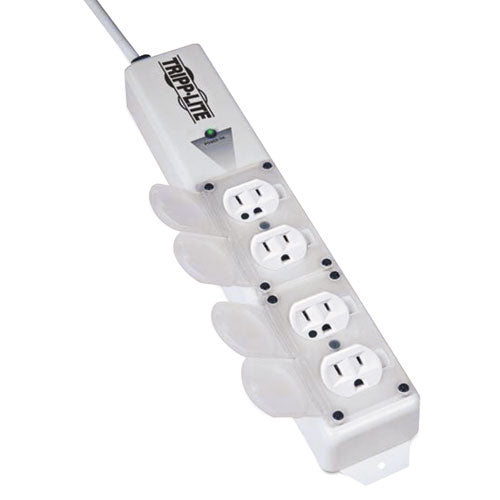 Medical-Grade Power Strip for Moveable Equipment Assembly, 15 ft Cord, White, Sold as 1 Each