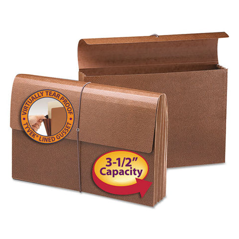 Smead - 3 1/2 Inch Expansion Wallets with Tyvek, Legal, Leather-Like Redrope, 10/Box, Sold as 1 EA