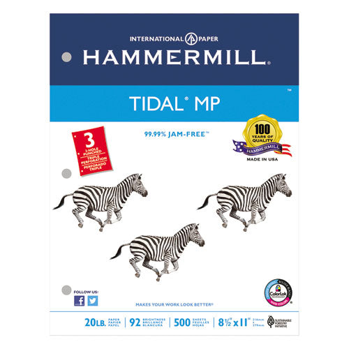 Hammermill - Tidal MP Copy 3-Hole Punched Paper, 92 Brightness, 20lb, Ltr, White, 5000/Ctn, Sold as 1 CT