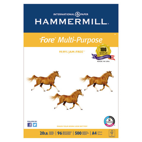 Hammermill - Fore MP Multipurpose Paper, 96 Brightness, 20lb, 8-3/8 x 11-3/4, White, 500/Ream, Sold as 1 RM