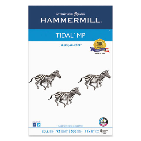 Hammermill - Tidal MP Copy Paper, 92 Brightness, 20lb, 11 x 17, White, 500 Sheets/Ream, Sold as 1 RM