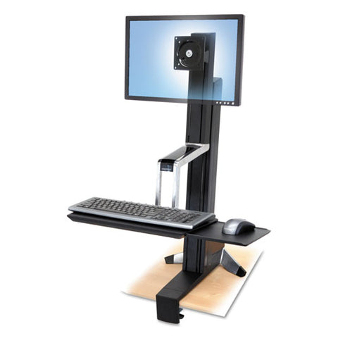 WorkFit-S Sit-Stand Workstation without Worksurface, LCD LD, Aluminum/Black, Sold as 1 Each