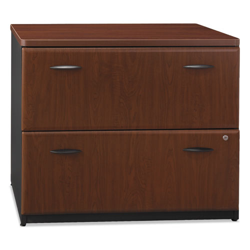 Bush - Series A Two-Drawer Lateral File, 35-3/4 x 23-3/8 x 29-7/8, Hansen Cherry/Galaxy, Sold as 1 EA