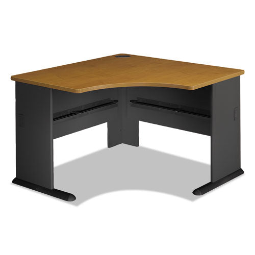 Bush - Series A Corner Desk, 47-1/4w x 47-1/4d x 29-7/8h, Natural Cherry/Slate Gray, Sold as 1 EA