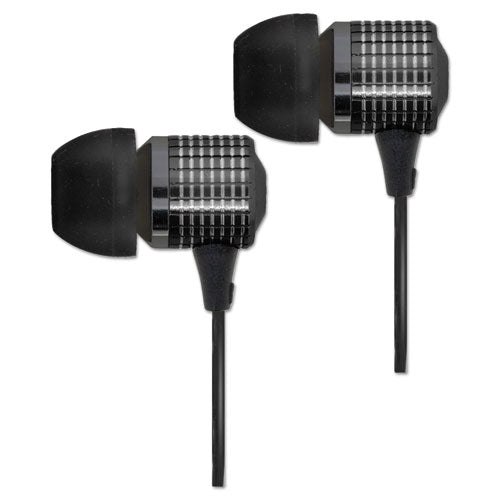 Earbuds with Microphone, Black, 4 ft Cord, Sold as 1 Each