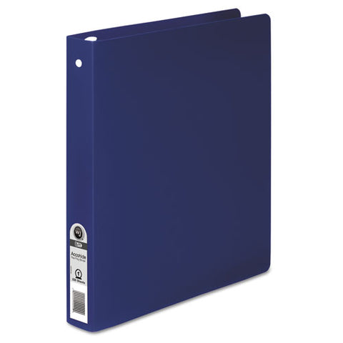 ACCO - ACCOHIDE Poly Ring Binder With 35-Pt. Cover, 1-inch Capacity, Dark Royal Blue, Sold as 1 EA