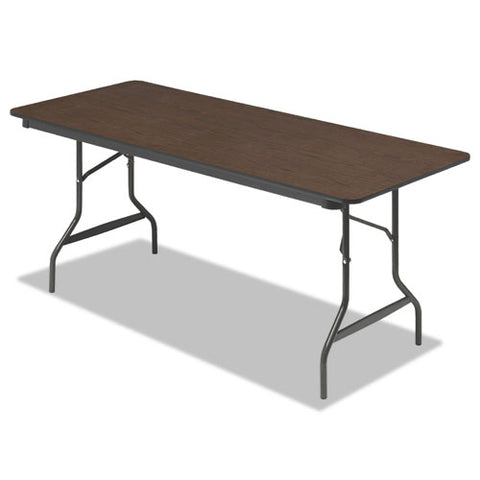 Iceberg - Economy Wood Laminate Folding Table, Rectangular, 72w x 30d, Walnut, Sold as 1 EA