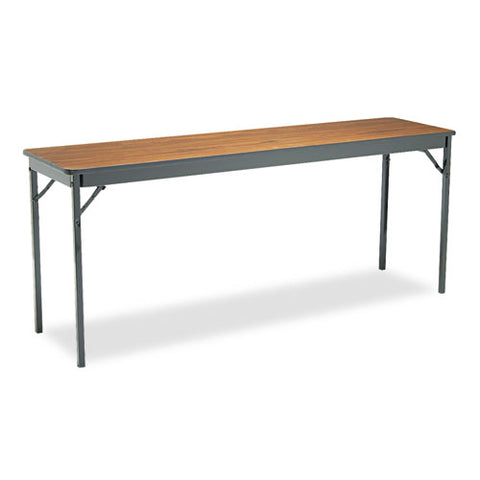 Barricks - Special Size Folding Table, Rectangular, 72w x 18d x 30h, Walnut, Sold as 1 EA