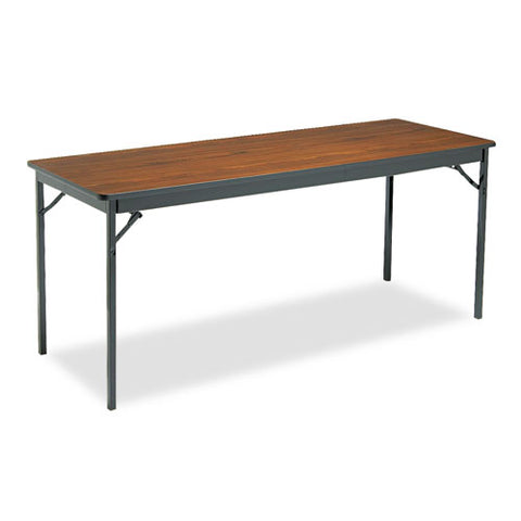 Barricks - Special Size Folding Table, Rectangular, 72w x 24d x 30h, Walnut, Sold as 1 EA