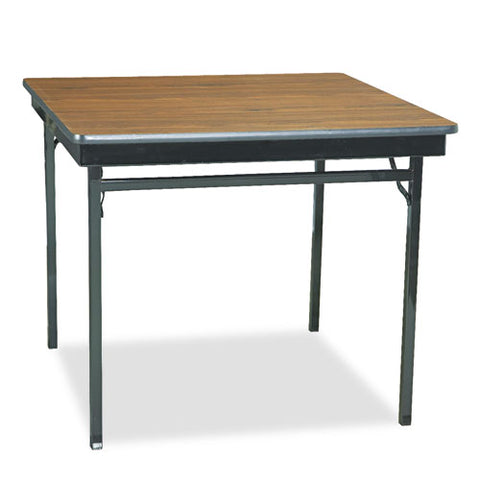 Barricks - Special Size Folding Table, Square, 36w x 36d x 30h, Walnut, Sold as 1 EA