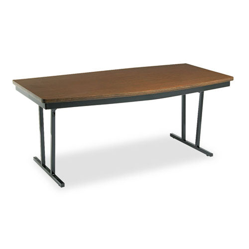 Barricks - Economy Conference Folding Table, Boat, 72w x 36d x 30h, Walnut, Sold as 1 EA