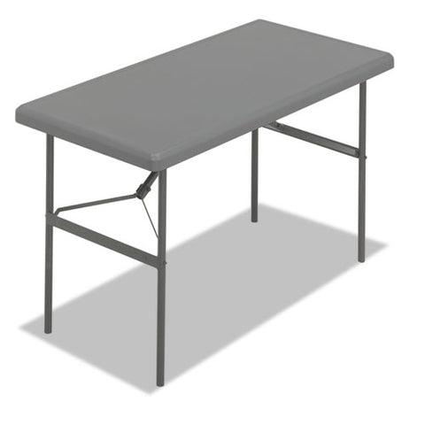 Iceberg - IndestrucTable TOO 1200 Series Resin Folding Table, 48w x 24d x 29h, Charcoal, Sold as 1 EA