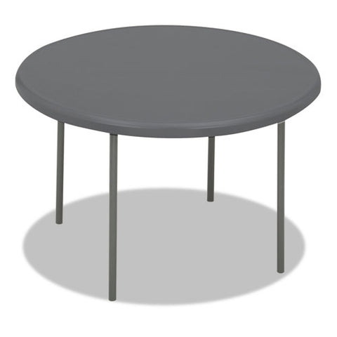 Iceberg - IndestrucTable TOO 1200 Series Resin Folding Table, 48 dia x 29h, Charcoal, Sold as 1 EA