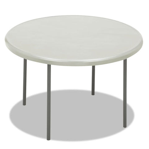 Iceberg - IndestrucTable TOO 1200 Series Resin Folding Table, 48 dia x 29h, Platinum, Sold as 1 EA