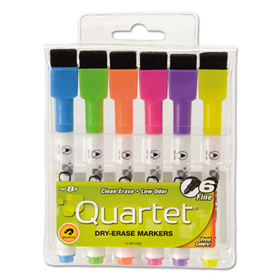Low-Odor ReWritables Dry Erase Mini-Markers, Ultra Fine, Screamer Colors, 6/Set, Sold as 1 Set