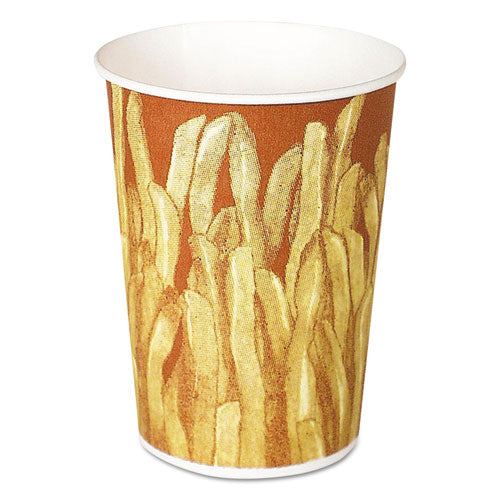 Paper French Fry Cups, 12 oz,Yellow/Brown Fry Design, 1000/Crtn, Sold as 1 Carton, 1000 Each per Carton 