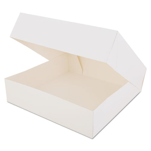 Window Bakery Boxes, White, Paperboard, 10 x 10 x 2 1/2, 200/Carton, Sold as 1 Carton, 200 Each per Carton 