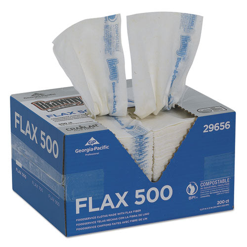 Dine-A-Cloth FLAX Foodservice Wipers, 12.37 x 21, White, 200/Box, Sold as 1 Carton, 200 Each per Carton 
