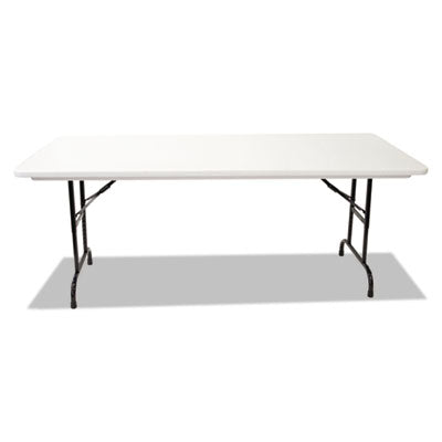 Blow Molded Resin Top Folding Tables, 72w x 30d x 22-32h, Gray Granite, Sold as 1 Each