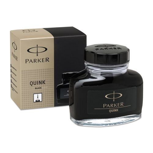 Super Quink Permanent Ink for Parker Pens, 2 oz Bottle, Black, Sold as 1 Each