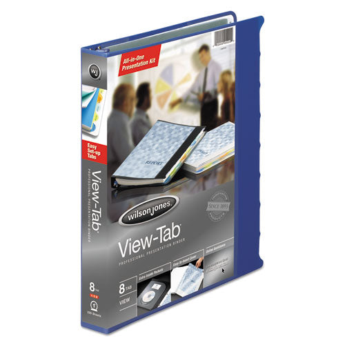 Wilson Jones - View-Tab Round Ring Presentation Binder, 8-Tab Style, 1-inch Capacity, Blue, Sold as 1 EA