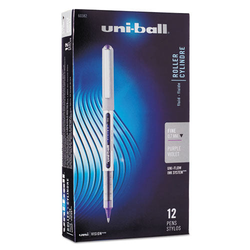 uni-ball - Vision Roller Ball Stick Water-Proof Pen, Majestic Purple Ink, Fine, Dozen, Sold as 1 DZ