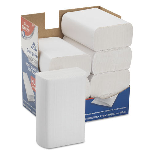 Professional Series Premium Paper Towels,M-Fold,9 2/5x9 1/5, 250/Bx, 8 Bx/Carton, Sold as 1 Carton, 8 Each per Carton 