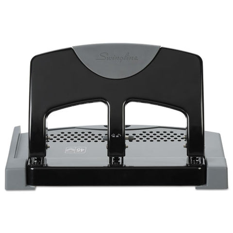 45-Sheet SmartTouch Three-Hole Punch, 9/32" Holes, Black/Gray, Sold as 1 Each