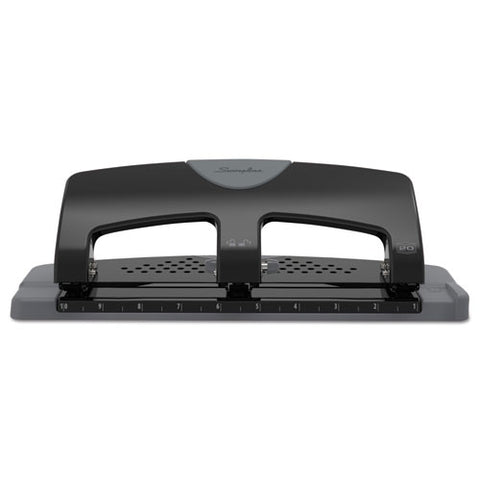 20-Sheet SmartTouch Three-Hole Punch, 9/32" Holes, Black/Gray, Sold as 1 Each
