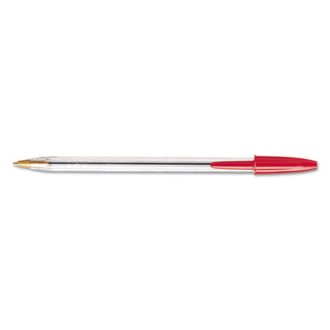 BIC - Cristal Ballpoint Stick Pen, Red Ink, Medium, Dozen, Sold as 1 DZ