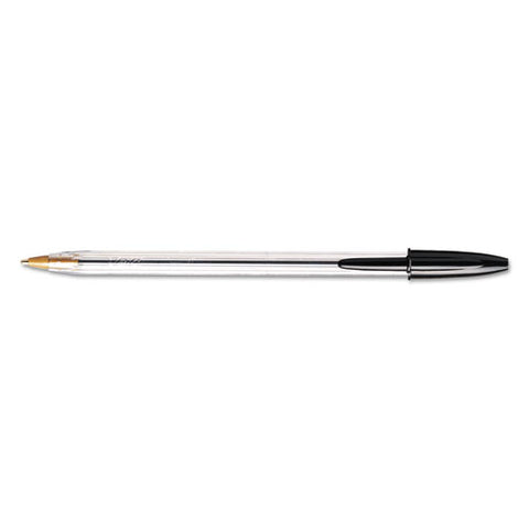 BIC - Cristal Ballpoint Stick Pen, Black Ink, Medium, Dozen, Sold as 1 DZ
