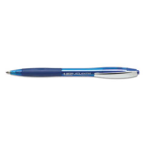 BIC - Atlantis Ballpoint Retractable Ball Pen, Blue Ink, Medium, Dozen, Sold as 1 DZ