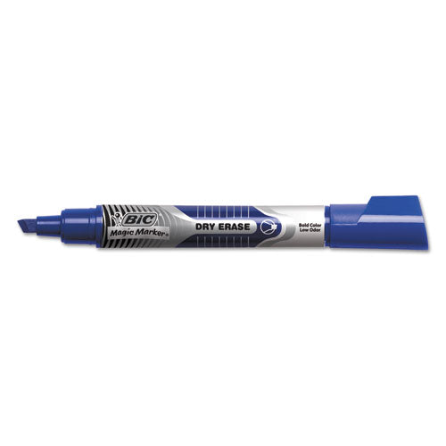 Low Odor & Bold Writing Dry Erase Marker, Chisel Tip, Blue, Dozen, Sold as 1 Dozen