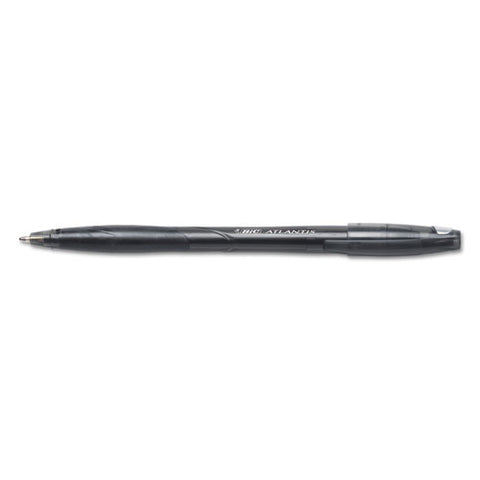 BIC - Atlantis Ballpoint Stick Pen, Black Ink, Medium, Dozen, Sold as 1 DZ