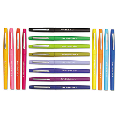 Paper Mate - Point Guard Flair Porous Point Stick Pen, Assorted Ink, Medium, 16 per Pack, Sold as 1 ST