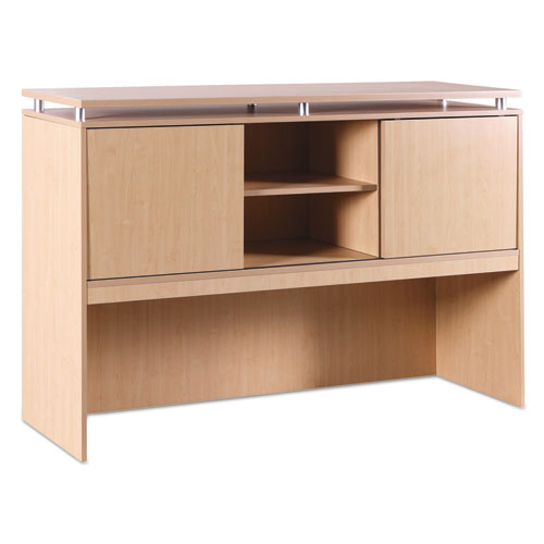 Sedina Series Hutch with Sliding Doors, 66w x 15d x 42 1/2h, Maple, Sold as 1 Each