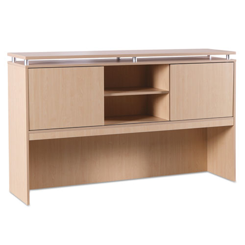 Sedina Series Hutch with Sliding Doors, 72w x 15d x 42 1/2h, Maple, Sold as 1 Each