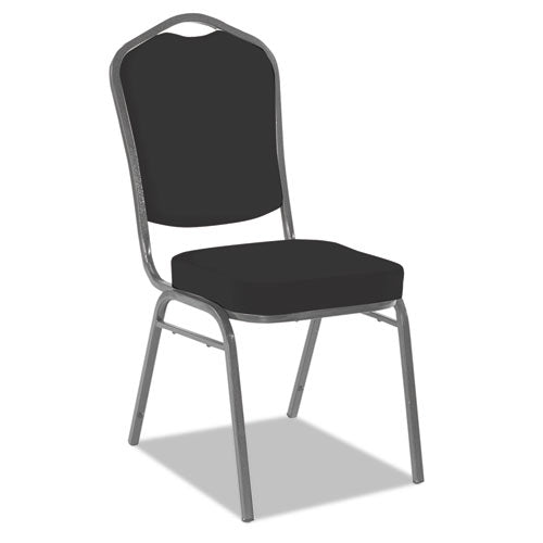 Banquet Chairs with Crown Back, Black/Silver, 4/Carton, Sold as 1 Carton, 4 Each per Carton 